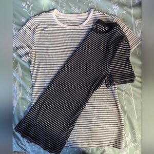 NINE WEST🤍🖤Dressy Striped T-shirts-2